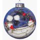 Χριστουγεννιάτικη Γυάλινη Μπάλα Διάφανη, με Κλαδάκια και Χιόνι στο Εσωτερικό (10cm)