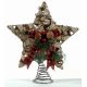 Χριστουγεννιάτικη Κορυφή Δέντρου Καφέ Αστέρι, με Φιόγκο και Σχοινί (30cm)