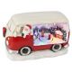 Χριστουγεννιάτικο Διακοσμητικό Πολυρεζίνη Αυτοκινητάκι, με Άγιο Βασίλη, Κίνηση και LED Κόκκινο (22cm)
