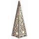 Χριστουγεννιατικος Ξύλινος Διακοσμητικός Κώνος με Αστεράκια και 10 LED Γκρι (38cm)