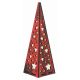Χριστουγεννιατικος Ξύλινος Διακοσμητικός Κώνος με Αστεράκια και 20 Led, Κόκκινο (57cm)