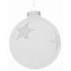 Χριστουγεννιάτικη Γυάλινη, Χιονισμένη, Μπάλα με Αστέρια (8cm)