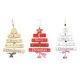Χριστουγεννιάτικα Ξύλινα Δεντράκια, με "Merry Christmas" και Κουδουνάκια - 3 Χρώματα (20cm)