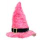 Αποκριάτικο Αξεσουάρ Ροζ Γούνινο Καπέλο Μάγισσας με Αγκράφα