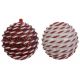 Χριστουγεννιάτικη Μπάλα με Ρίγες και Στρας - 2 Χρώματα (8cm)