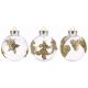 Χριστουγεννιάτικες Μπάλες Διάφανες, με Χρυσό Στολισμό - 3 Σχέδια (8cm)