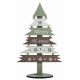 Χριστουγεννιάτικο Διακοσμητικό Ξύλινο Επιτραπέζιο Δεντράκι, Πράσινο με Eυχές (27cm)
