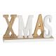 Χριστουγεννιάτικη Ξύλινη Διακοσμητική Επιγραφή "XMAS" Καφέ Λευκό (22cm)