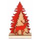 Χριστουγεννιάτικο Διακοσμητικό Ξύλινο Δεντράκι, με Κόκκινο Τάρανδο και LED (30cm)