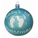 Χριστουγεννιάτικη Χειροποίητη Μπάλα Γυάλινη Γαλάζια, με Πατουσάκια (10cm)
