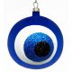 Χριστουγεννιάτικη Χειροποίητη Μπάλα Γυάλινη με Μάτι Μπλε (10cm)