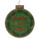 Χριστουγεννιάτικο Μεταλλικό Κρεμαστό Στολίδι, Μπάλα με Ευχές  (13cm)