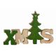 Χριστουγεννιάτικο Ξύλινο Διακοσμητικό "XMAS", με Πράσινο Δεντράκι (24cm)