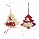 Χριστουγεννιάτικα Υφασμάτινα Κρεμαστά Δεντράκια με Φιόγκο - 2 Χρώματα (13cm)