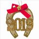 Χριστουγεννιάτικο Κρεμαστό Πλαστικό Πέταλο Χρυσό, με Χρυσό 2019 (12cm)