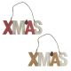 Χριστουγεννιάτικα Ξύλινα Κρεμαστά Στολίδια, με Επιγραφή - 2 Χρώματα (21cm)