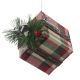 Χριστουγεννιάτικο Κρεμαστό Στολίδι Πλαστικό Δωράκι Καρό (11cm)