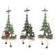 Χριστουγεννιάτικα Ξύλινα Κρεμαστά Πράσινα Δεντράκια - 3 Σχέδια (36cm)