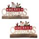 Χριστουγεννιάτικα Διακοσμητικά Ξύλινα Κούτσουρα "Merry Christmas" Πολύχρωμα, με Φιγούρες - 2 Σχέδια (22cm)