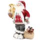Χριστουγεννιάτικος Διακοσμητικός Λούτρινος Άγιος Βασίλης, με Αρκουδάκι και Σάκο Κόκκινος (45cm)