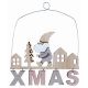 Χριστουγεννιάτικη Ξύλινη Επιγραφή "XMAS" με Δεντράκι και Άγιο Βασίλη Καφέ (21cm)