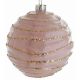 Χριστουγεννιάτικη Μπάλα Γυάλινη Ροζ με Χρυσές Κλωστές (8cm)