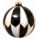 Χριστουγεννιάτικη Μπάλα Γυάλινη Μαύρο με Λευκό (8cm)