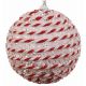Χριστουγεννιάτικη Μπάλα Λευκή με Ρίγες και Χάντρες (10cm)