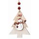 Χριστουγεννιάτικο Ξύλινο Δεντράκι με Χιονάνθρωπο και "Joy" Πολύχρωμο (12cm)