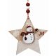 Χριστουγεννιάτικο Ξύλινο Αστεράκι με Χιονάνθρωπο και "Joy" Πολύχρωμο (12cm)