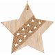 Χριστουγεννιάτικο Ξύλινο Αστεράκι με Χρυσό Στρας και Αστεράκια (11cm)