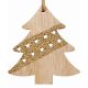 Χριστουγεννιάτικο Ξύλινο Δεντράκι με Χρυσό Στρας και Αστεράκια (11cm)