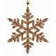 Χριστουγεννιάτικη Πλαστική Χιονονιφάδα Χρυσή με Στρας (11cm)