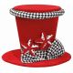 Χριστουγεννιάτικο Τσόχινο Καπέλο Κόκκινο με Φιόγκο και Αστεράκια (35cm)