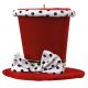 Χριστουγεννιάτικο Τσόχινο Καπέλο Κόκκινο με Πουά Φιόγκο (15cm)