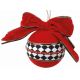 Χριστουγεννιάτικη Μπάλα Κόκκινη με Βελούδινο Φιόγκο (8cm)