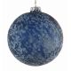 Χριστουγεννιάτικη Μπάλα Γυάλινη Μπλε Ανάγλυφη (10cm)