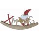Χριστουγεννιάτικο Ξύλινο Κουνιστό "XMAS" με Άγιο Βασίλη και Αστεράκι Πολύχρωμο (16cm)