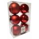 Χριστουγεννιάτικες Μπάλες Κόκκινες - Σετ 6 τεμ. (8cm)
