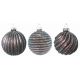 Χριστουγεννιάτικη Μπάλα Γυάλινη Γκρι - 3 Σχέδια (10cm)