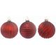 Χριστουγεννιάτικη Μπάλα Γυάλινη Κόκκινη - 3 Σχέδια (10cm)