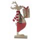 Χριστουγεννιάτικο Διακοσμητικό Ξύλινο Ταρανδάκι Κόκκινο (25cm) - 1 Τεμάχιο