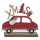 Χριστουγεννιάτικο Διακοσμητικό Ξύλινο Αυτοκίνητο Κόκκινο (15cm)