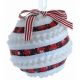 Χριστουγεννιάτικη Μπάλα Λευκή με Καρό Ρίγες (10cm)