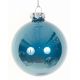 Χριστουγεννιάτικη Μπάλα Γυάλινη Γαλάζια Γυαλιστερή (8cm)