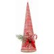 Χριστουγεννιάτικος Κώνος Κόκκινο Ριγέ (39cm) - 1 Τεμάχιο