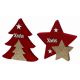 Χριστουγεννιάτικο Διακοσμητικό Ξύλινο Κόκκινο - 2 Σχέδια (17cm)