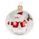 Χριστουγεννιάτικη Μπάλα Γυάλινη Λευκή με Σχέδια - 3 Σχέδια (10cm)