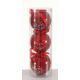 Χριστουγεννιάτικες Μπάλες Κόκκινες - Σετ 3 τεμ (7,50cm)