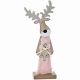 Χριστουγεννιάτικος Διακοσμητικός Ξύλινος Τάρανδος Ροζ (40cm)
